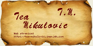 Tea Mikulović vizit kartica